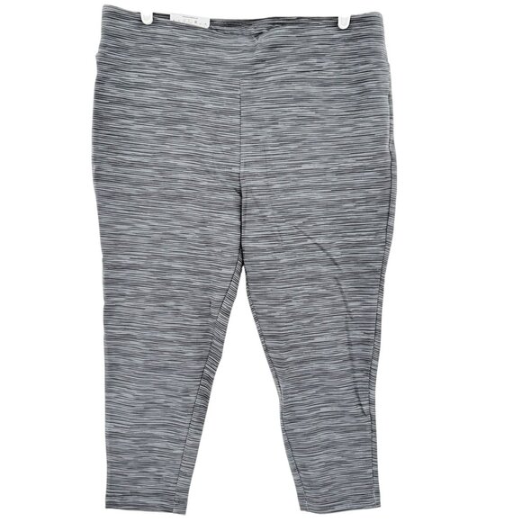 Terra & Sky Women's Space Dye Grey Capri Legging Plus Size 1X (16W-18W) NWT - Picture 1 of 11